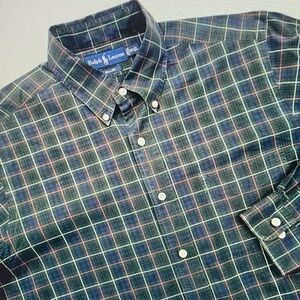 Ralph Lauren Men's Plaid Shirt in Blue and Green